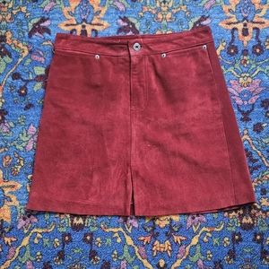 🌈 Urban Outfitters Urban Renewal Brick Red Leather Skirt